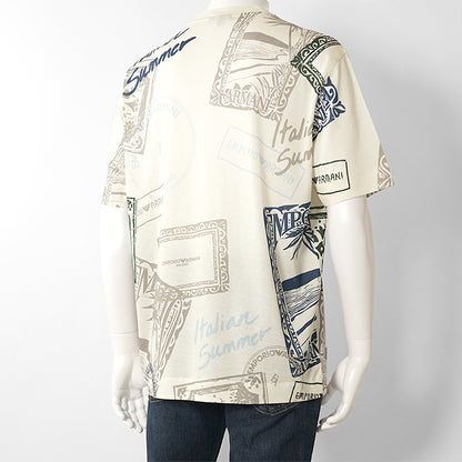 EMPORIO ARMANI メンズ Tシャツ EM005274 AF24857 T105 DIGITAL PRINT ベージュ デジタルプリント M0359