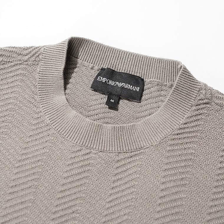【2026SS SUMMER SALE】EMPORIO ARMANI メンズ ニットTシャツ EM005529 AF25257 2カラー
