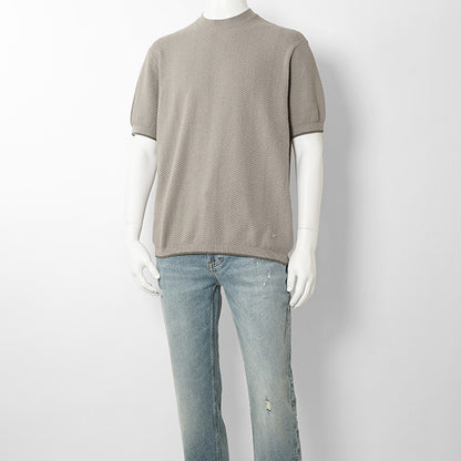 【2026SS SUMMER SALE】EMPORIO ARMANI メンズ ニットTシャツ EM005529 AF25257 2カラー