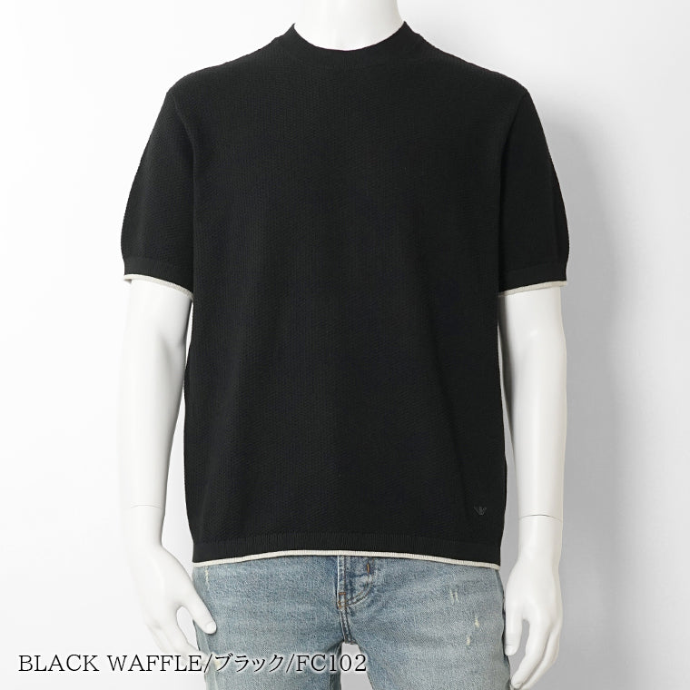 【2026SS SUMMER SALE】EMPORIO ARMANI メンズ ニットTシャツ EM005529 AF25257 2カラー