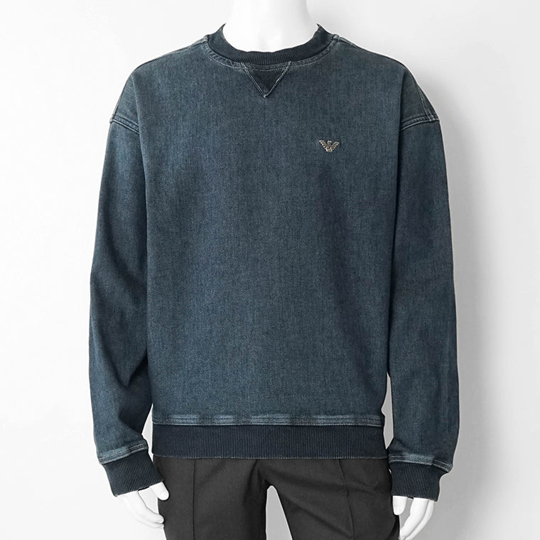 EMPORIO ARMANI メンズ スウェットシャツ EM006614 AF27722 BLUE DENIM ウォッシュブルー MB001