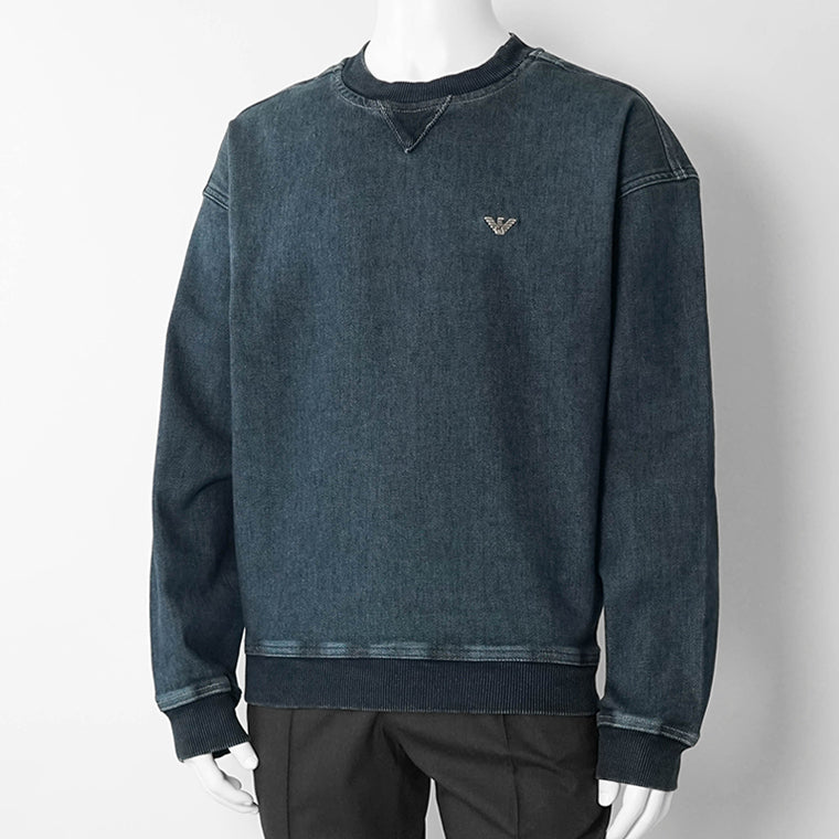 EMPORIO ARMANI メンズ スウェットシャツ EM006614 AF27722 BLUE DENIM ウォッシュブルー MB001