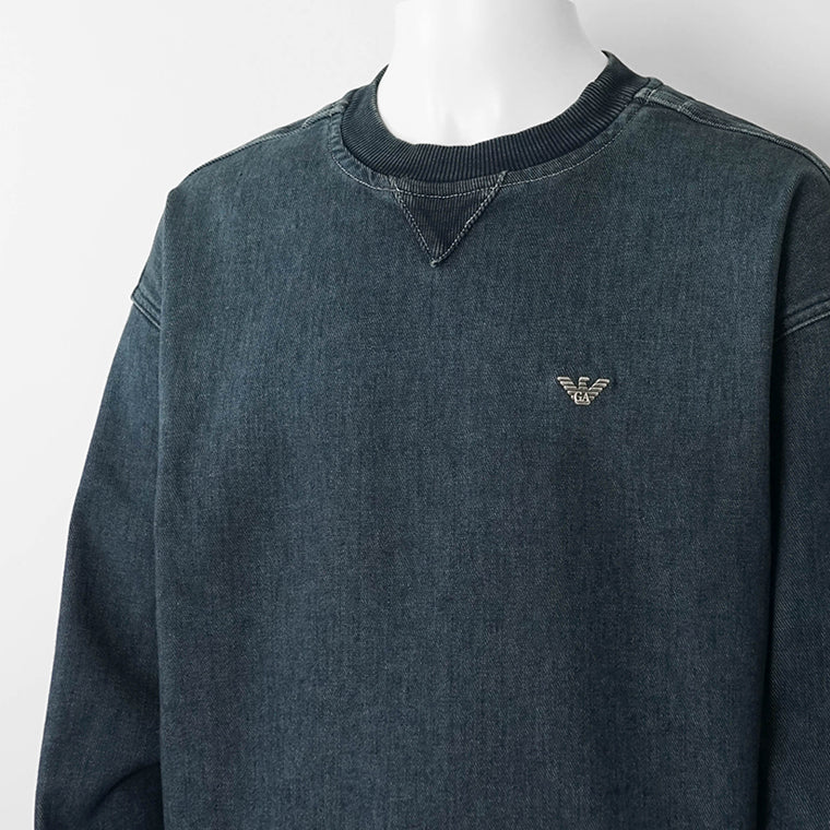 EMPORIO ARMANI メンズ スウェットシャツ EM006614 AF27722 BLUE DENIM ウォッシュブルー MB001