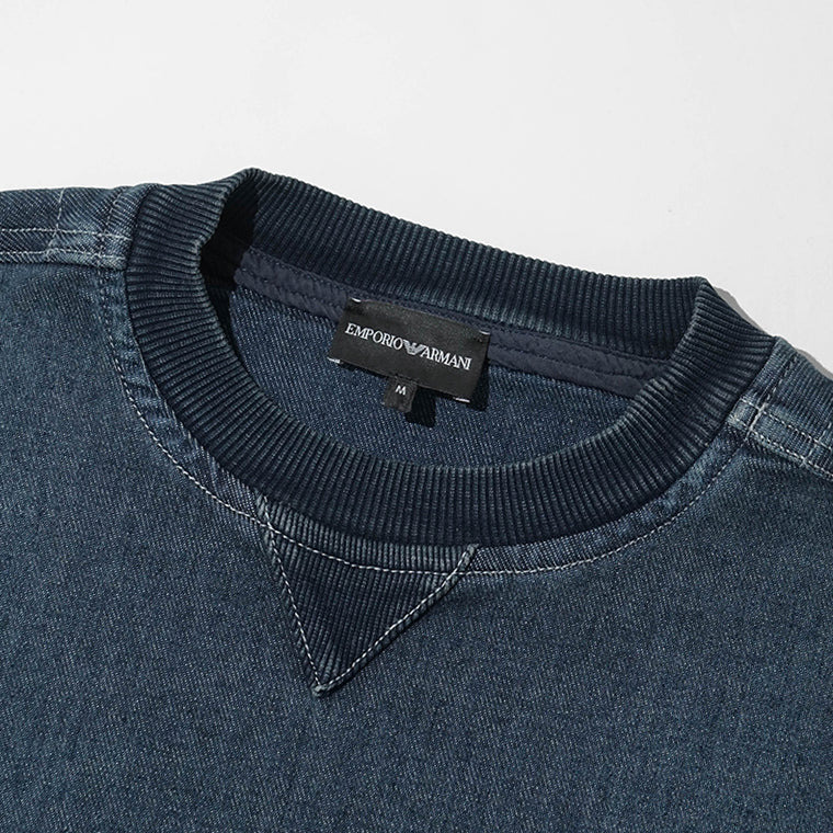 EMPORIO ARMANI メンズ スウェットシャツ EM006614 AF27722 BLUE DENIM ウォッシュブルー MB001