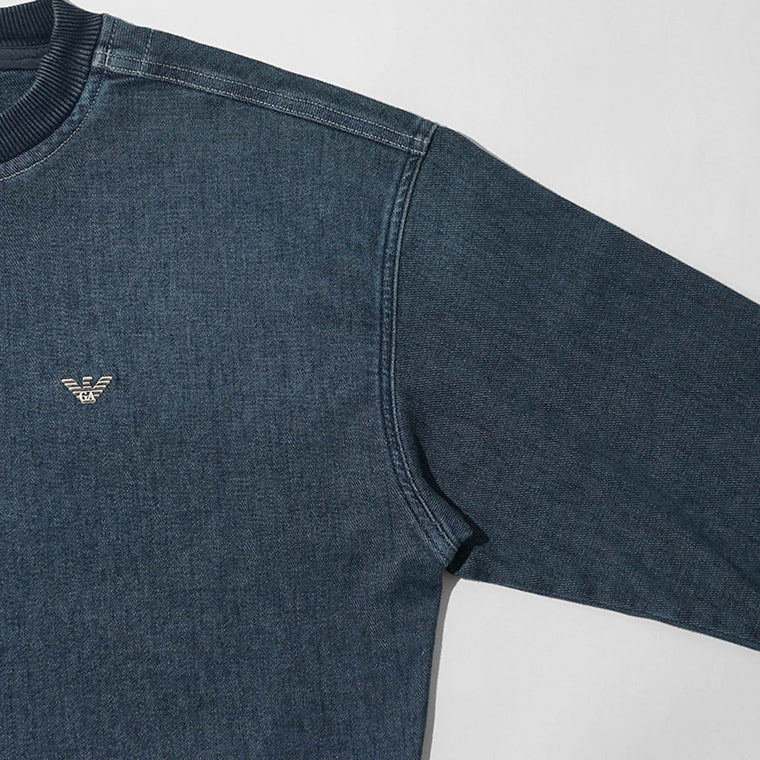 EMPORIO ARMANI メンズ スウェットシャツ EM006614 AF27722 BLUE DENIM ウォッシュブルー MB001