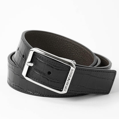 EMPORIO ARMANI メンズ ベルト EM007173 AF29133 NERO TESTA DI MORO ブラック ダークブラウン MC377