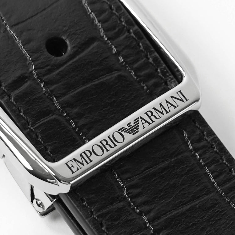 EMPORIO ARMANI メンズ ベルト EM007173 AF29133 NERO TESTA DI MORO ブラック ダークブラウン MC377