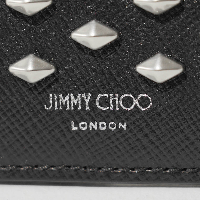 JIMMY CHOO メンズ レディース カードケース ERIS TLJ ブラック BLACK ANTIQUE SILVER