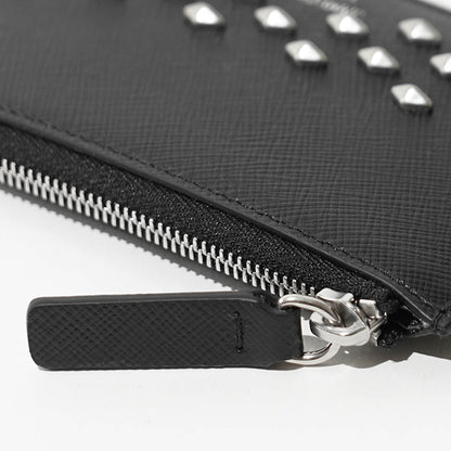 JIMMY CHOO メンズ レディース カードケース ERIS TLJ ブラック BLACK ANTIQUE SILVER