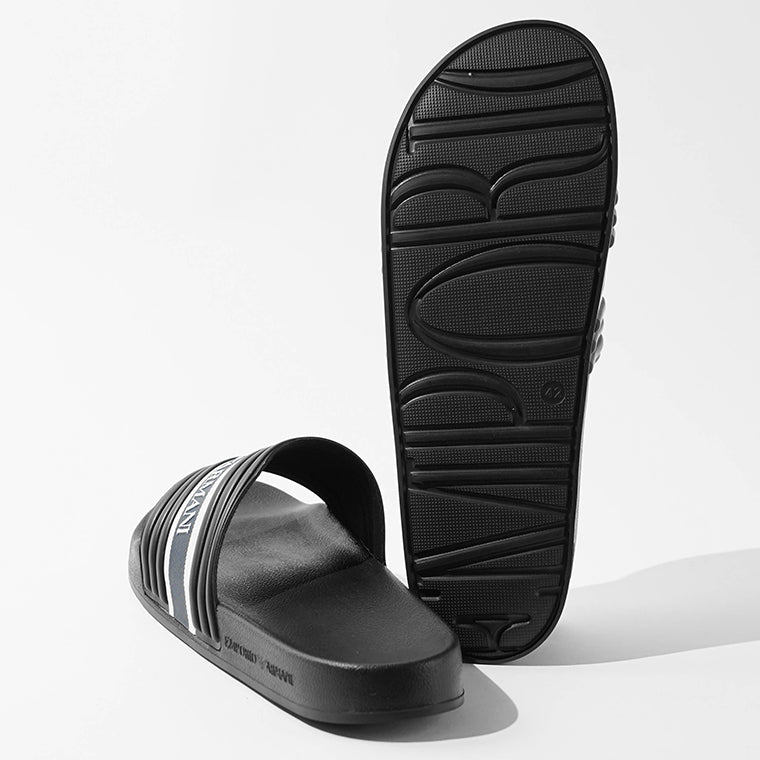 EMPORIO ARMANI SWIMWEAR ライン メンズ サンダル EX000069 AF16403 BLACK BLUE WHITE ブラック MZ684