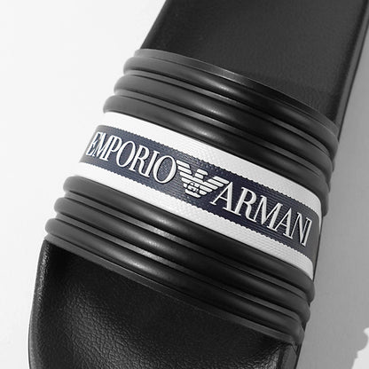 EMPORIO ARMANI SWIMWEAR ライン メンズ サンダル EX000069 AF16403 BLACK BLUE WHITE ブラック MZ684