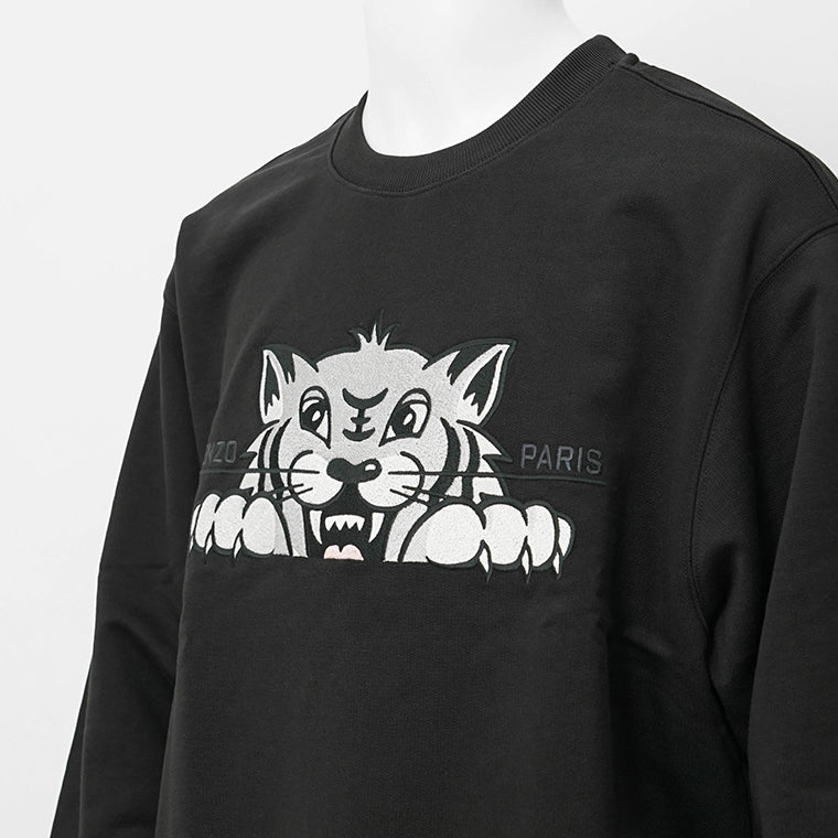 ケンゾー KENZO メンズ スウェットシャツ KENZO HAPPY TIGER EMBROIDERED SWEATSHIRT FF65SW2654MF BLACK ブラック 99J