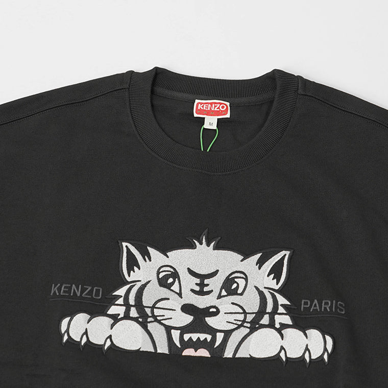 ケンゾー KENZO メンズ スウェットシャツ KENZO HAPPY TIGER EMBROIDERED SWEATSHIRT FF65SW2654MF BLACK ブラック 99J