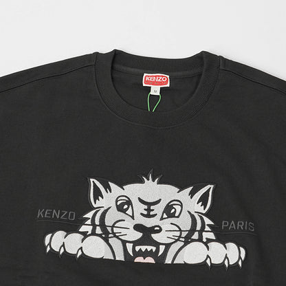 ケンゾー KENZO メンズ スウェットシャツ KENZO HAPPY TIGER EMBROIDERED SWEATSHIRT FF65SW2654MF BLACK ブラック 99J