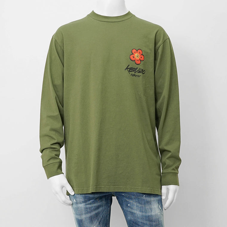 KENZO メンズ 長袖Tシャツ KENZO FUTURA RELAX LS T S FF65TL3514SG KHAKI カーキ 50