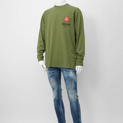 KENZO メンズ 長袖Tシャツ KENZO FUTURA RELAX LS T S FF65TL3514SG KHAKI カーキ 50