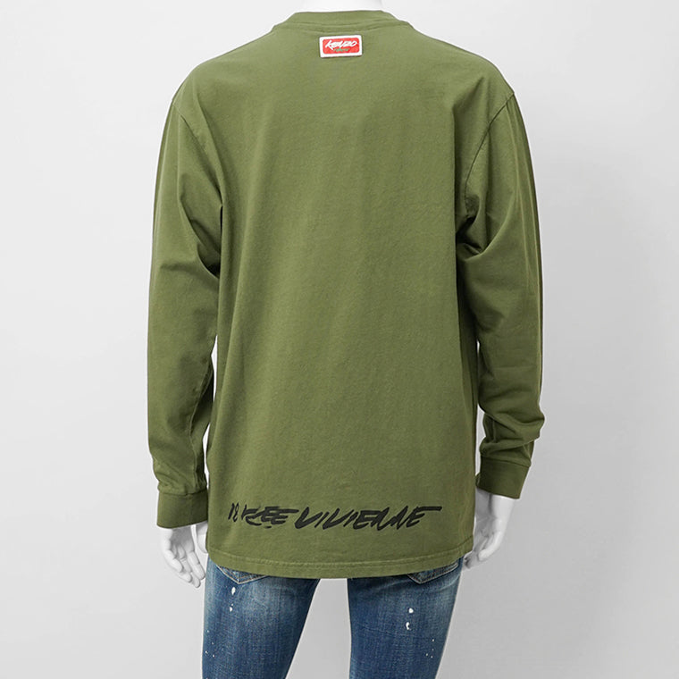 KENZO メンズ 長袖Tシャツ KENZO FUTURA RELAX LS T S FF65TL3514SG KHAKI カーキ 50