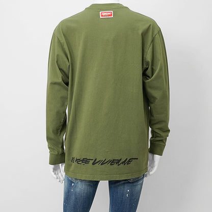 KENZO メンズ 長袖Tシャツ KENZO FUTURA RELAX LS T S FF65TL3514SG KHAKI カーキ 50