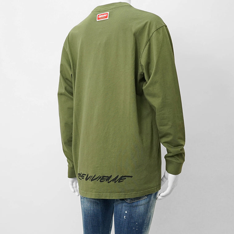 KENZO メンズ 長袖Tシャツ KENZO FUTURA RELAX LS T S FF65TL3514SG KHAKI カーキ 50