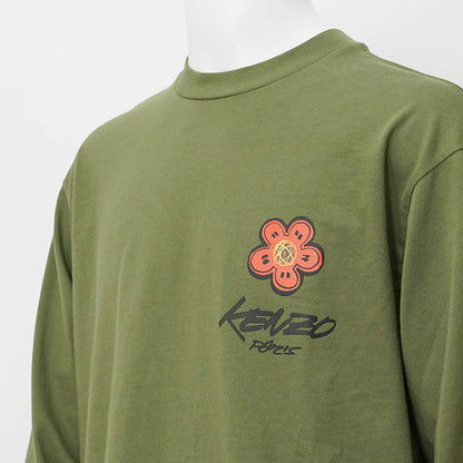 KENZO メンズ 長袖Tシャツ KENZO FUTURA RELAX LS T S FF65TL3514SG KHAKI カーキ 50