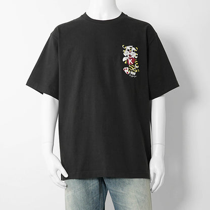 KENZO メンズ Tシャツ KENZO WILD TIGER EMBROIDERED OVERSIZED T SHIRT FG55TS4044SY BLACK ブラック 99J