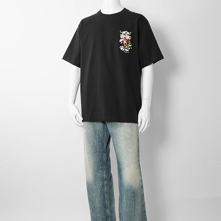 KENZO メンズ Tシャツ KENZO WILD TIGER EMBROIDERED OVERSIZED T SHIRT FG55TS4044SY BLACK ブラック 99J