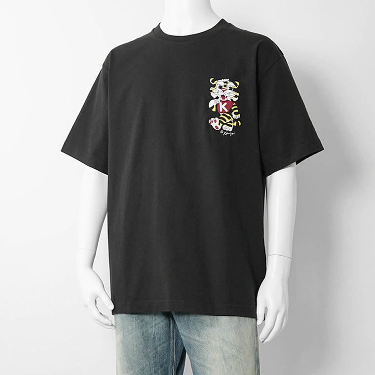 KENZO メンズ Tシャツ KENZO WILD TIGER EMBROIDERED OVERSIZED T SHIRT FG55TS4044SY BLACK ブラック 99J