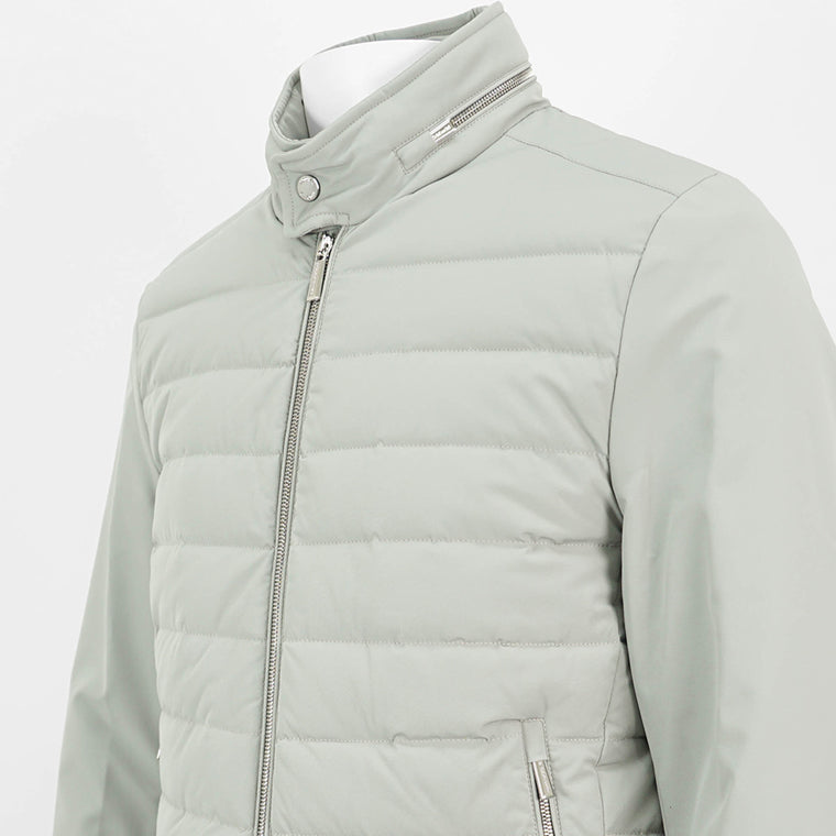 MOORER グレー ダウンジャケット ダウン×ニット《MOORER》LENZダウンジャケット ライトグレー (MOORER