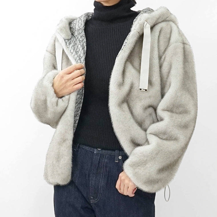 HERNO レディース ファージャケット GI000318D 12739 ライトグレー 9410 シャンティイ 1985