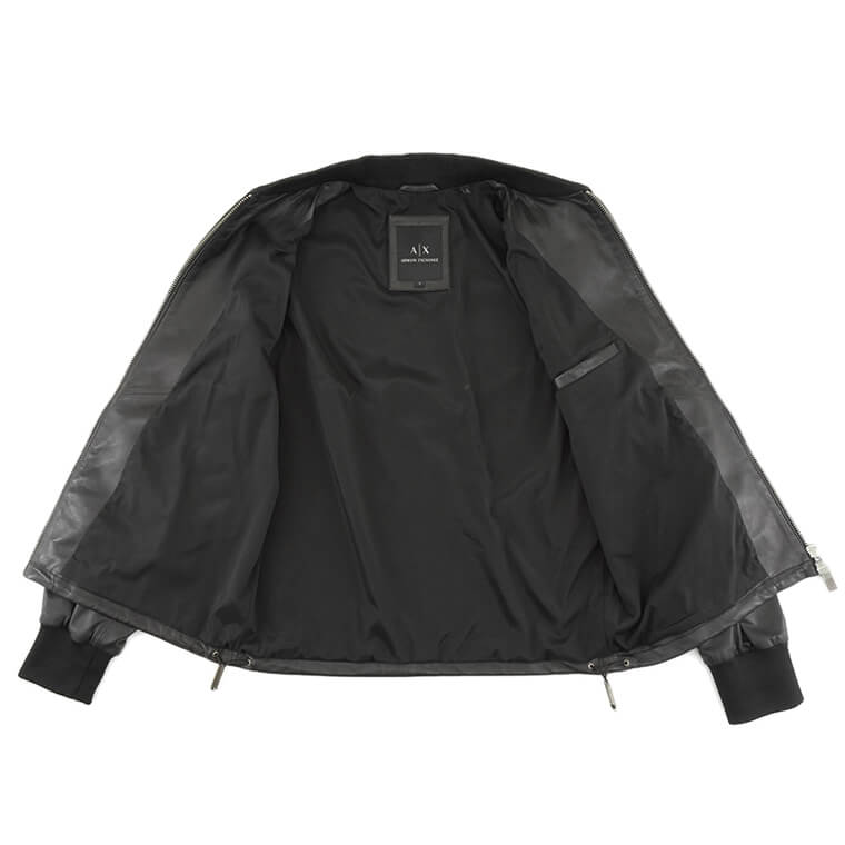 ARMANI EXCHANGE メンズ ラムレザーブルゾン H49R70 E9P70 ブラック 999
