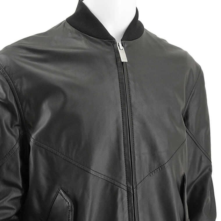 ARMANI EXCHANGE メンズ ラムレザーブルゾン H49R70 E9P70 ブラック 999