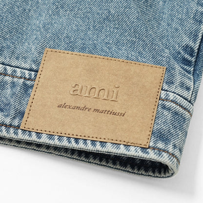 AMI メンズ デニムジャケット AMI DE COEUR WASHED DENIM ZIP JACKET HJK835 DE0046 BLEU USED ウォッシュブルー 480