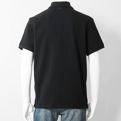 【2026SS SUMMER SALE】AMI メンズ ポロシャツ AMI DE COEUR SHORT SLEEVE POLO SHIRT HPL411 760 NOIR BLANC CREME ブラック 045