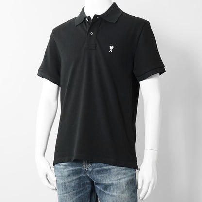 【2026SS SUMMER SALE】AMI メンズ ポロシャツ AMI DE COEUR SHORT SLEEVE POLO SHIRT HPL411 760 NOIR BLANC CREME ブラック 045