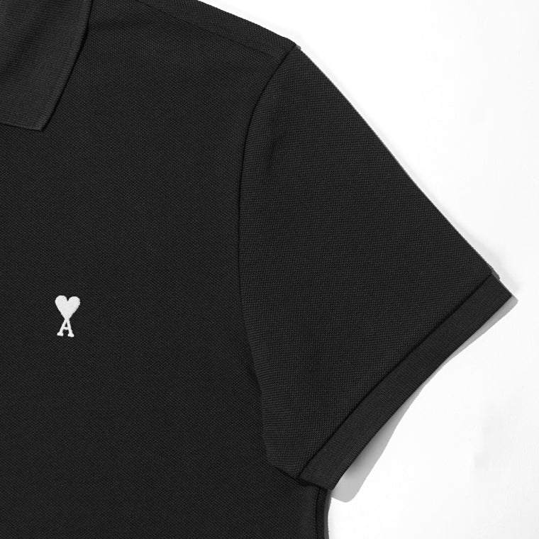【2026SS SUMMER SALE】AMI メンズ ポロシャツ AMI DE COEUR SHORT SLEEVE POLO SHIRT HPL411 760 NOIR BLANC CREME ブラック 045