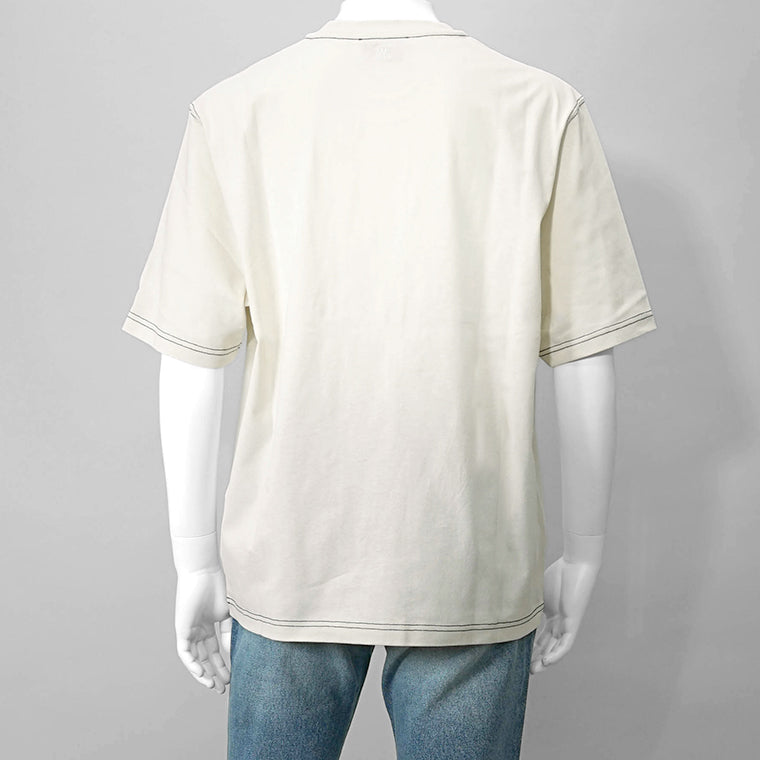 【SUMMER FINAL SALE】 AMI メンズ Tシャツ HTS029 JE0118 BLANC CREME アイボリー 136