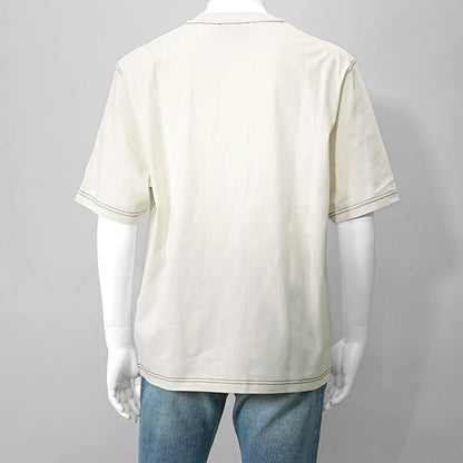 【SUMMER FINAL SALE】 AMI メンズ Tシャツ HTS029 JE0118 BLANC CREME アイボリー 136