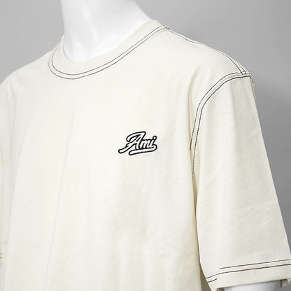 【SUMMER FINAL SALE】 AMI メンズ Tシャツ HTS029 JE0118 BLANC CREME アイボリー 136