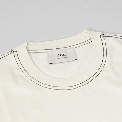 【SUMMER FINAL SALE】 AMI メンズ Tシャツ HTS029 JE0118 BLANC CREME アイボリー 136