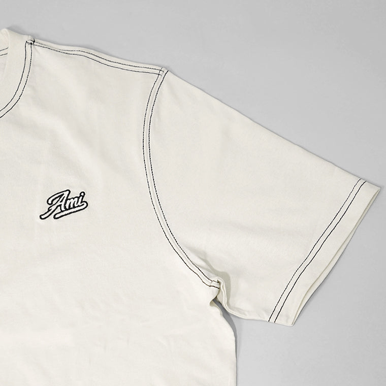 【SUMMER FINAL SALE】 AMI メンズ Tシャツ HTS029 JE0118 BLANC CREME アイボリー 136