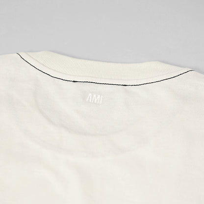 【SUMMER FINAL SALE】 AMI メンズ Tシャツ HTS029 JE0118 BLANC CREME アイボリー 136