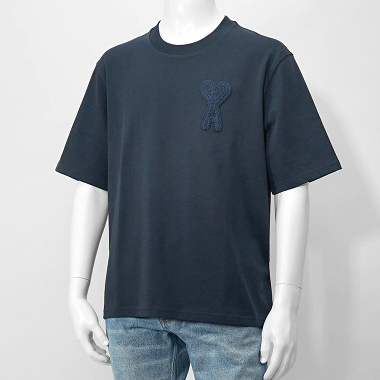 ami ネイビー 半袖Tシャツ ハート刺繍 アミ AMI メンズ Tシャツ ネイビー – WORLDCLUB1989