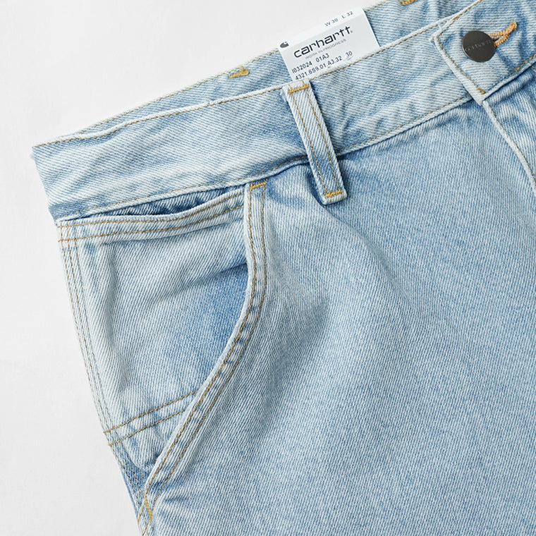Carhartt WIP メンズ ジーンズ SINGLE KNEE PANT I032024 BLUE HEAVY STONE WASH ウォッシュライトブルー 01A3