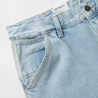 Carhartt WIP メンズ ジーンズ SINGLE KNEE PANT I032024 BLUE HEAVY STONE WASH ウォッシュライトブルー 01A3