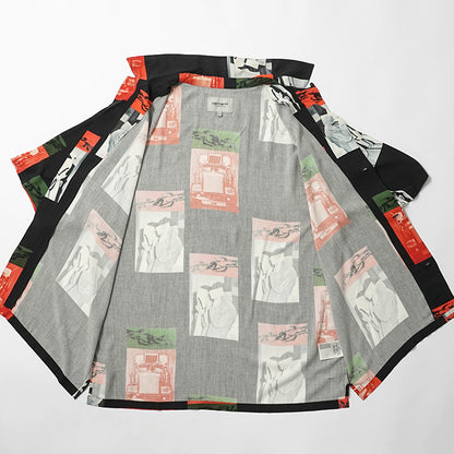 【2026SS SUMMER SALE】Carhartt WIP メンズ シャツ I036290 SEAN HAMILTON PRINT BLACK ブラック 3QQXX