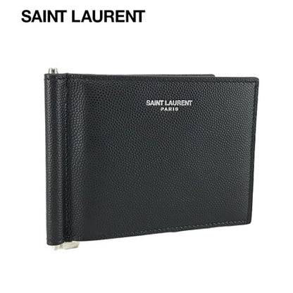 SAINT LAURENT メンズ マネークリップ折財布 378005 BTY0N ブラック 1000