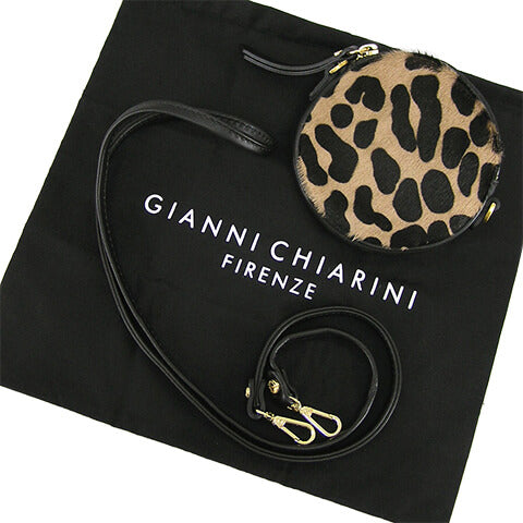 GIANNI CHIARINI レディース ショルダーバッグ TAMBURELLO & POCKET BS8344 CAV PL LEO MACCHIA NERA NERO 10730