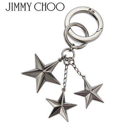 JIMMY CHOO メンズ レディース キーリング WESTLEY MTL ブラック ULTRA BLACK