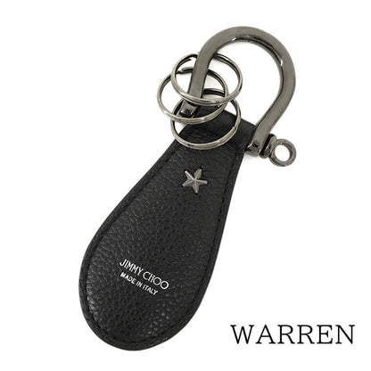 JIMMY CHOO メンズ レディース キーホルダー WARREN GRC ブラック BLACK