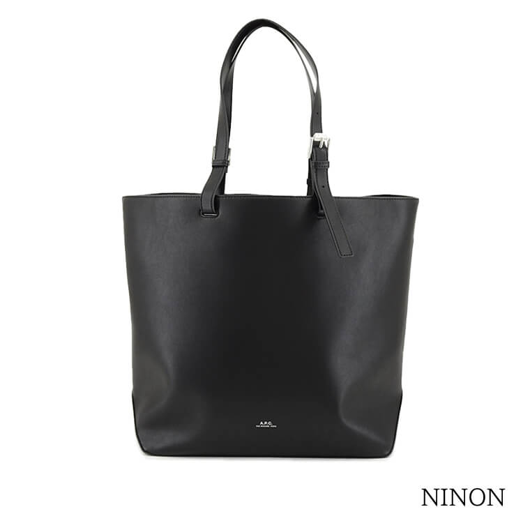 A.P.C. メンズ レディース トートバッグ NINON スモールショッピングトート PUAAT H61863 NOIR ブラック LZZ